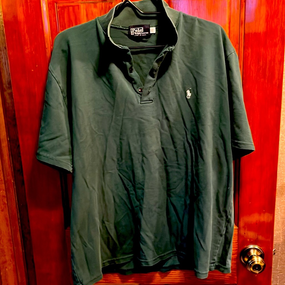 Vintage Polo By Ralph Lauren Green Short Sleeve Polo Shirt. Mens XL.